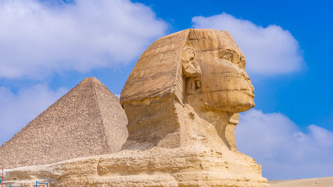 piramide met sfinx Gizeh Caïro Egypte