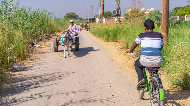 Fietsen door de stad en het platteland van Luxor